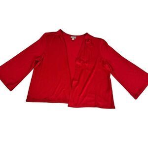 J Jill Wearever Collection Women’s Red Shrug Style Cardigan Size M